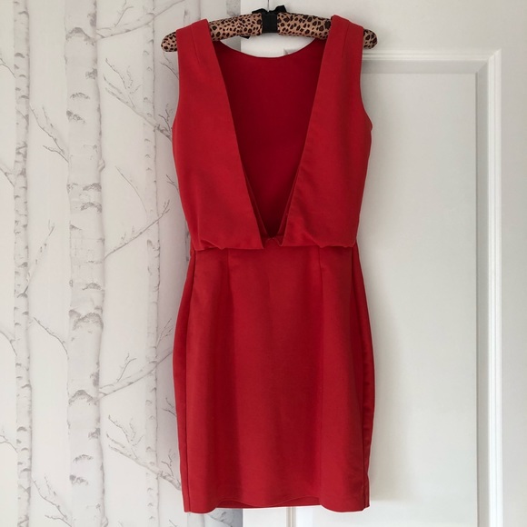 Zara Coral Open Back Dress - Picture 2 of 6